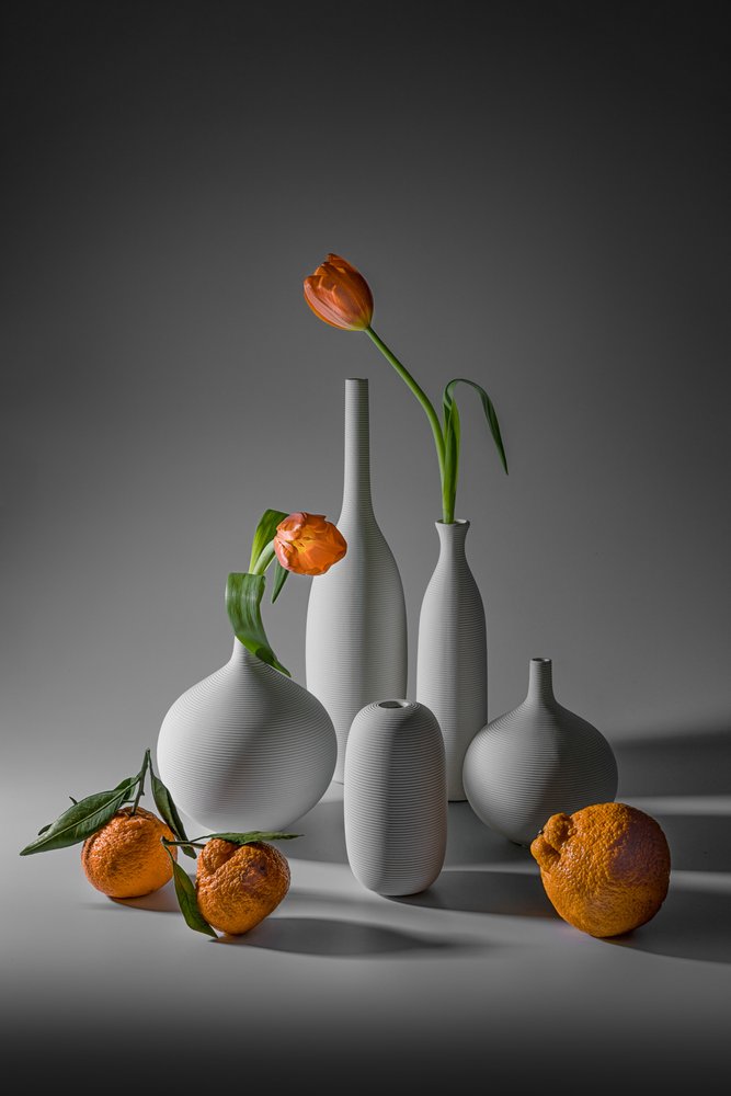 Orange tulpaner och mandariner av Lydia Jacobs