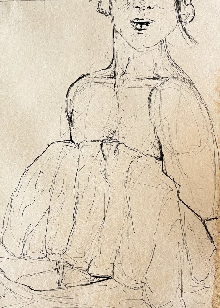 Skiss av en eftertänksam figur av Madison Phipps