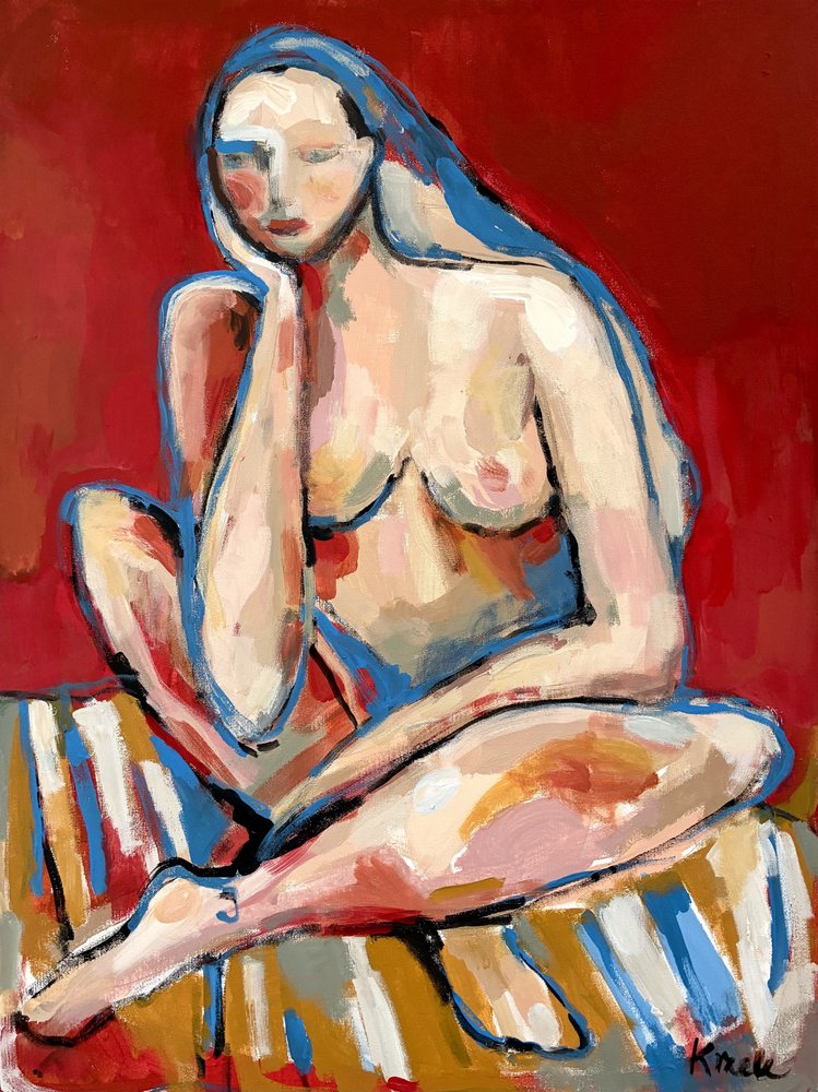 En eftertänksam naken kvinna av Magdalena  Krzak