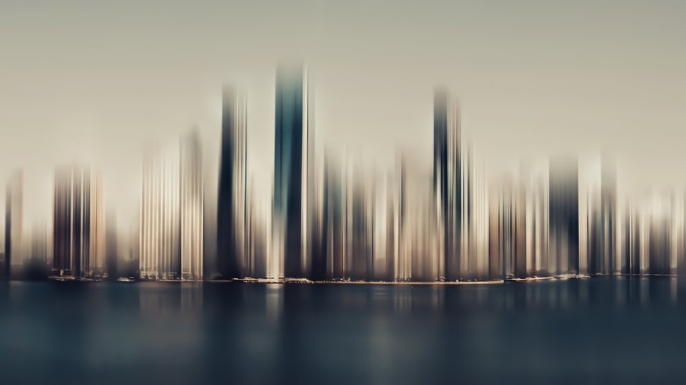 Abstrakt stadsbildsreflektion av Marcus Hennen