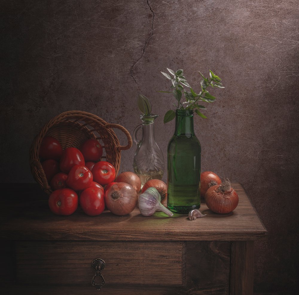 Ingredienser till ett rustikt kök av Margareth Perfoncio