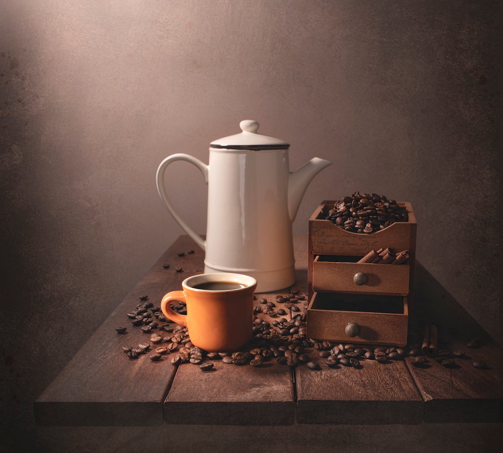 Vintage-stilleben med kaffe av Margareth Perfoncio