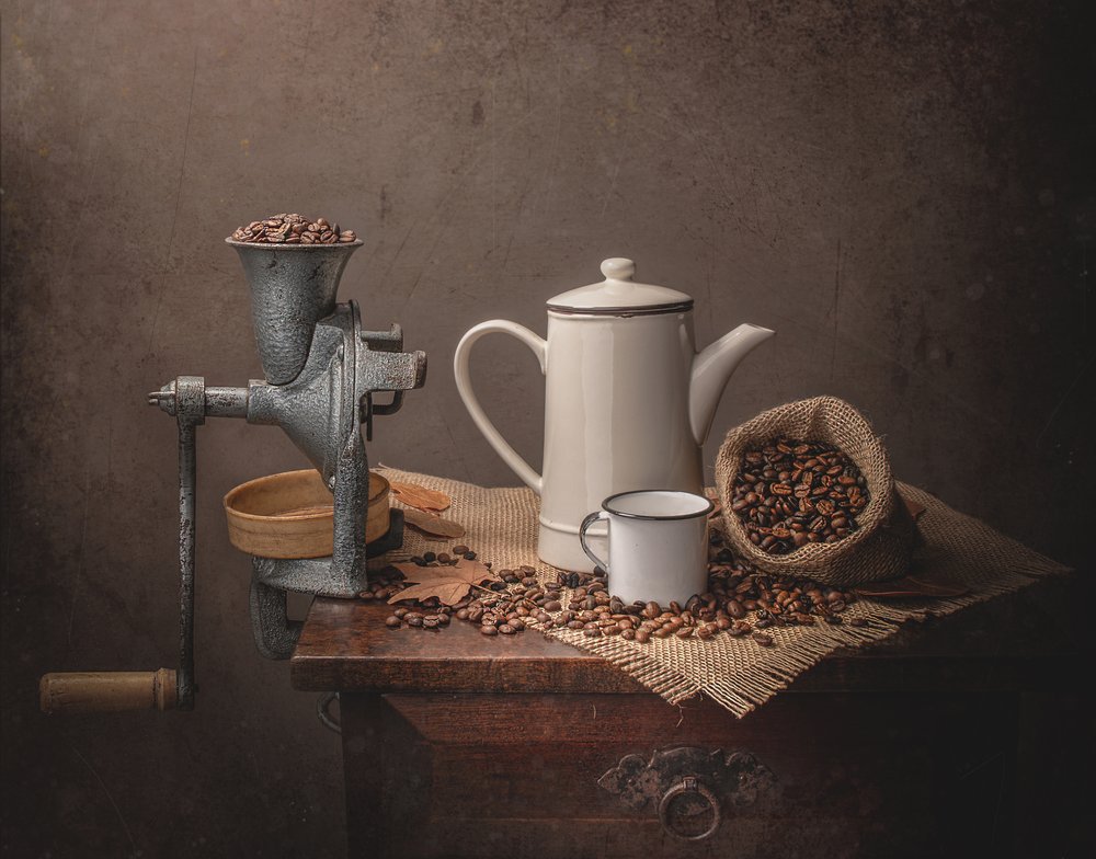 Vintage-stilleben med kaffe av Margareth Perfoncio