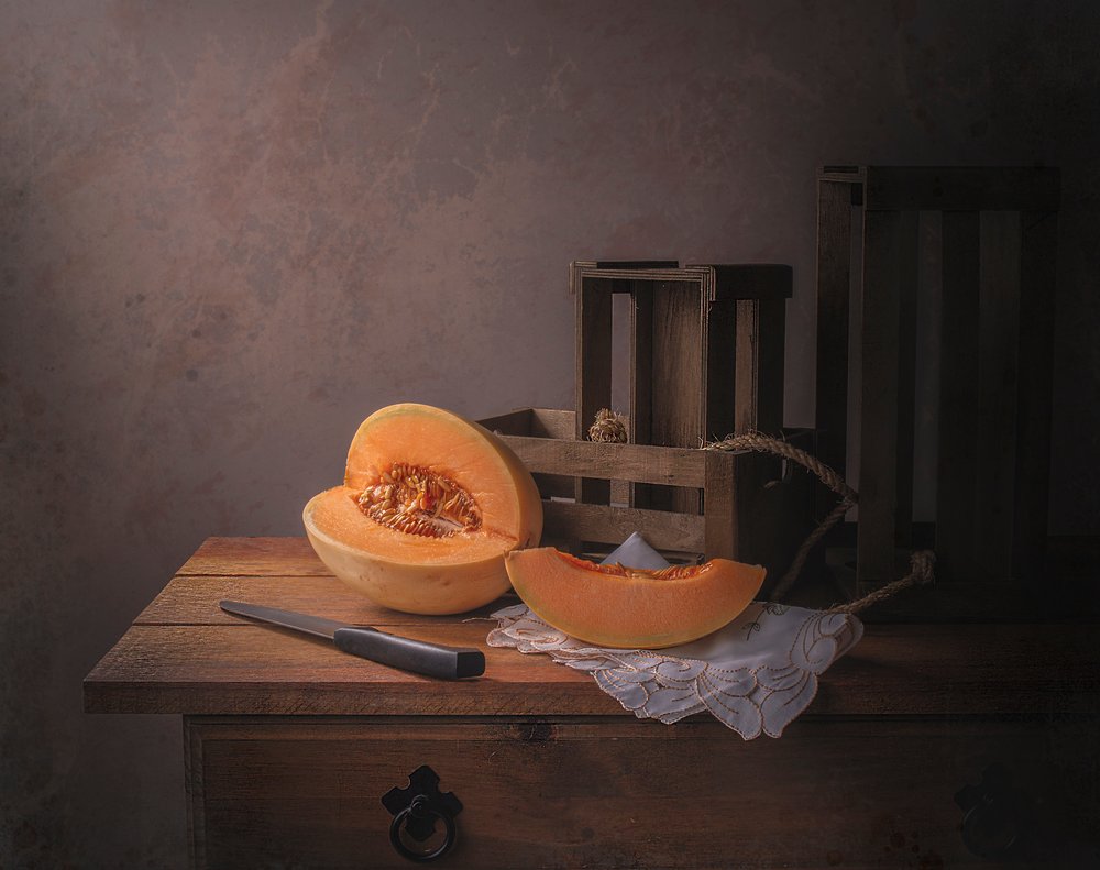 Stilleben med varm cantaloupemelon av Margareth Perfoncio