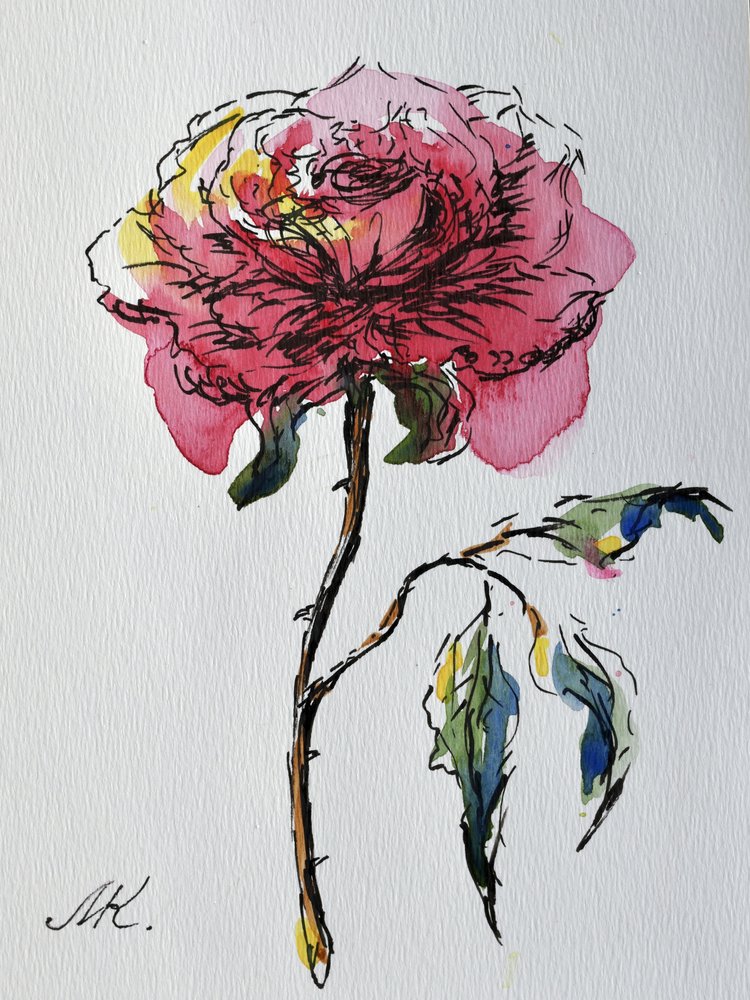 Uttrycksfull rosa ros av Marina Kozyr