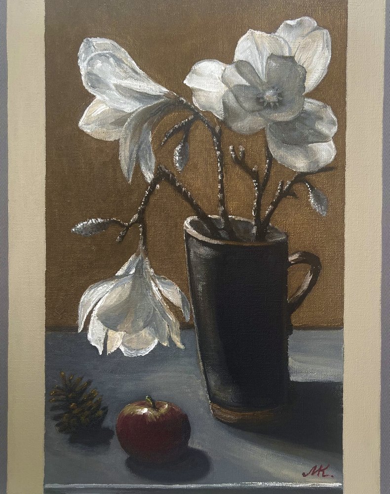 Rustikt stilleben med magnolia av Marina Kozyr
