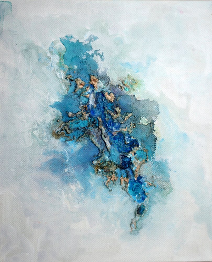 Deep Blue Gold – Abstrakt av Marina Nelson