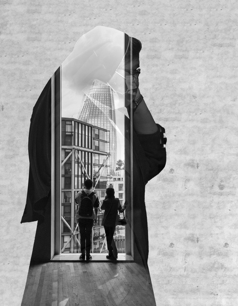 Urban vision i dubbelexponering av Martin Agius