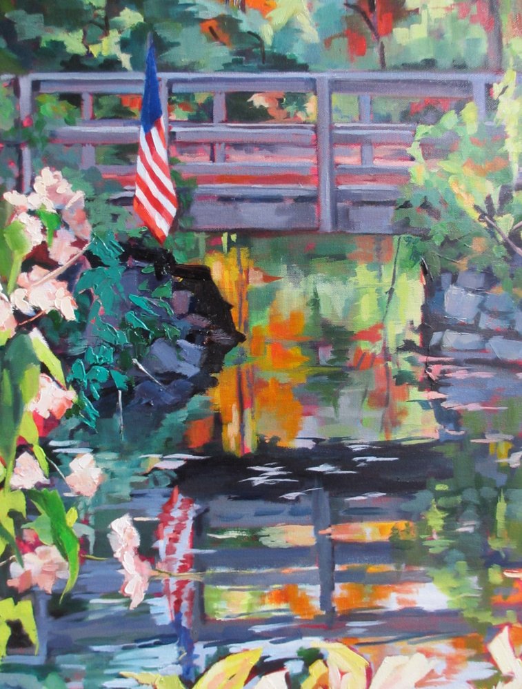 Speglingar i American Flag Bridge av Maxine Shore