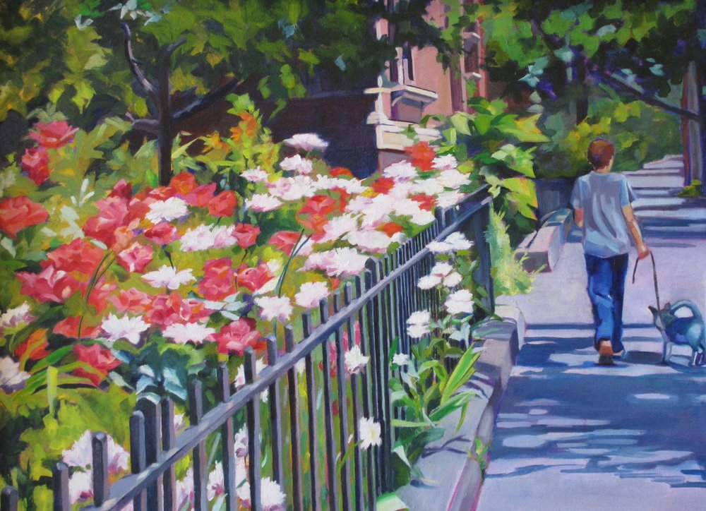 En promenad i den soliga trädgården av Maxine Shore