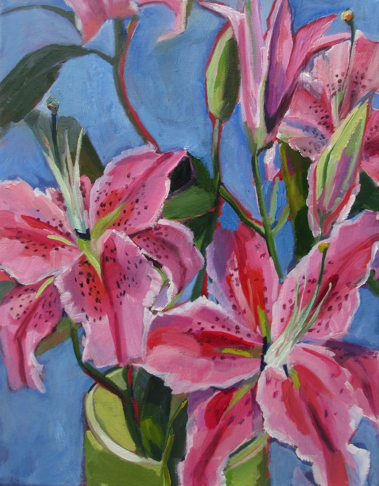 Ljusa rosa liljor av Maxine Shore