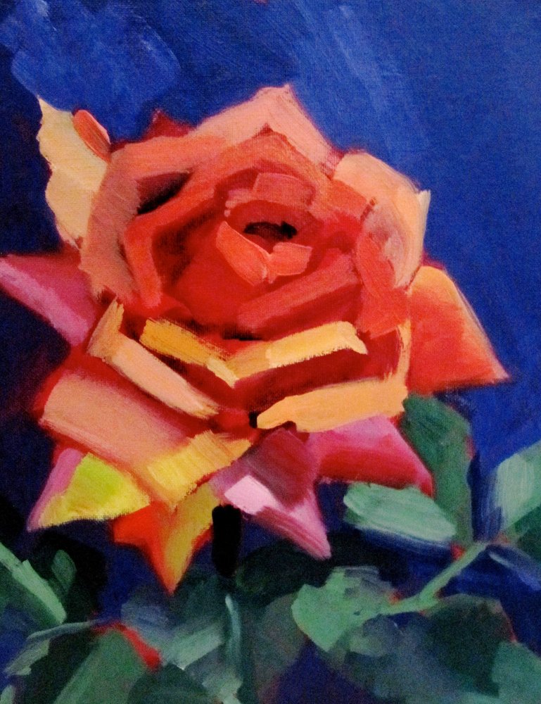 En livfull rosblomma av Maxine Shore
