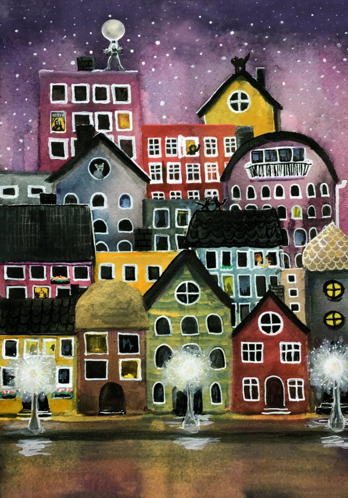En fantasifull stadsnatt av Monica Lindblom