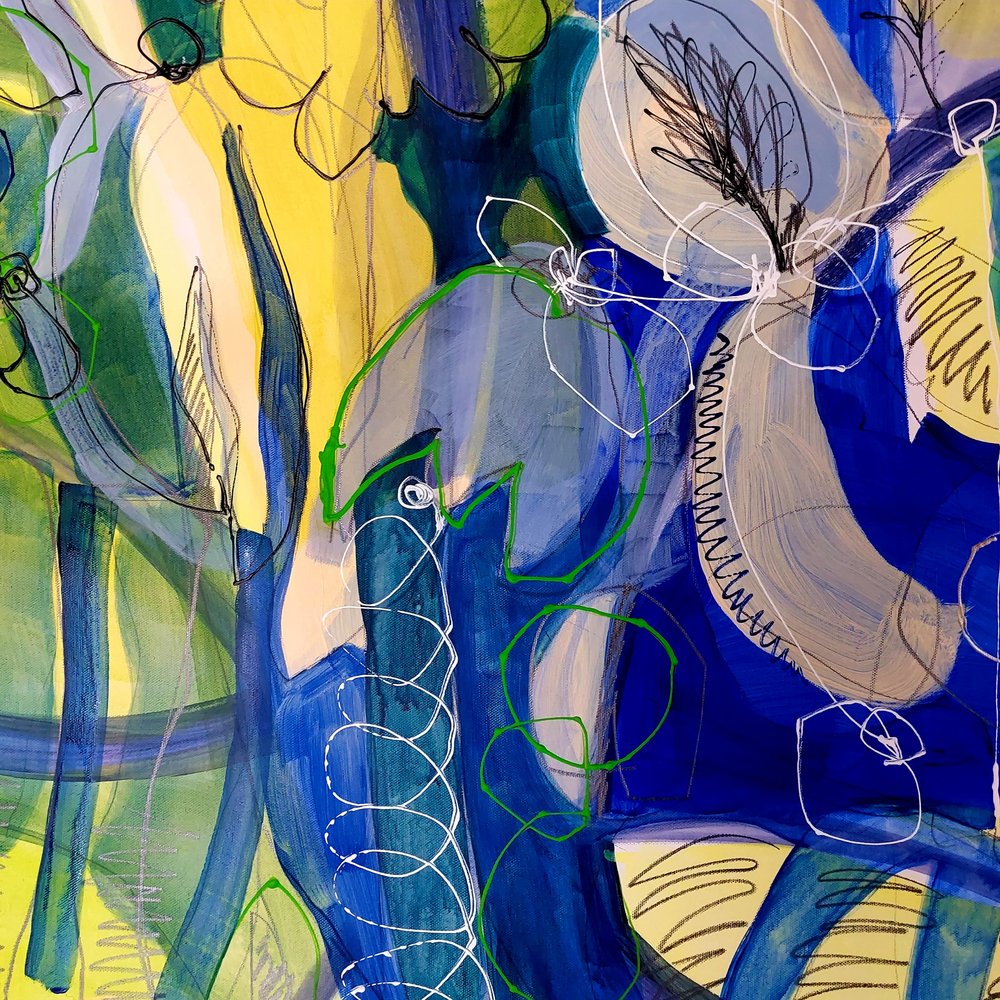 Livfull abstrakt blomning av Monika Riethmueller
