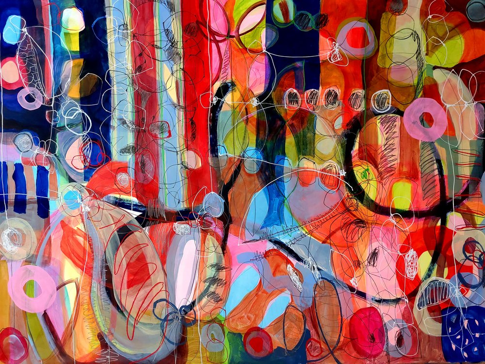 Livfull abstrakt expressionism av Monika Riethmueller