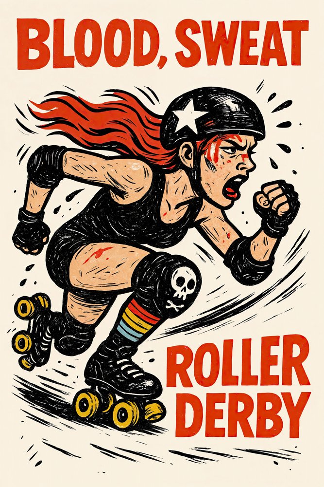 Blod, svett och roller derby av Natalie Bruns
