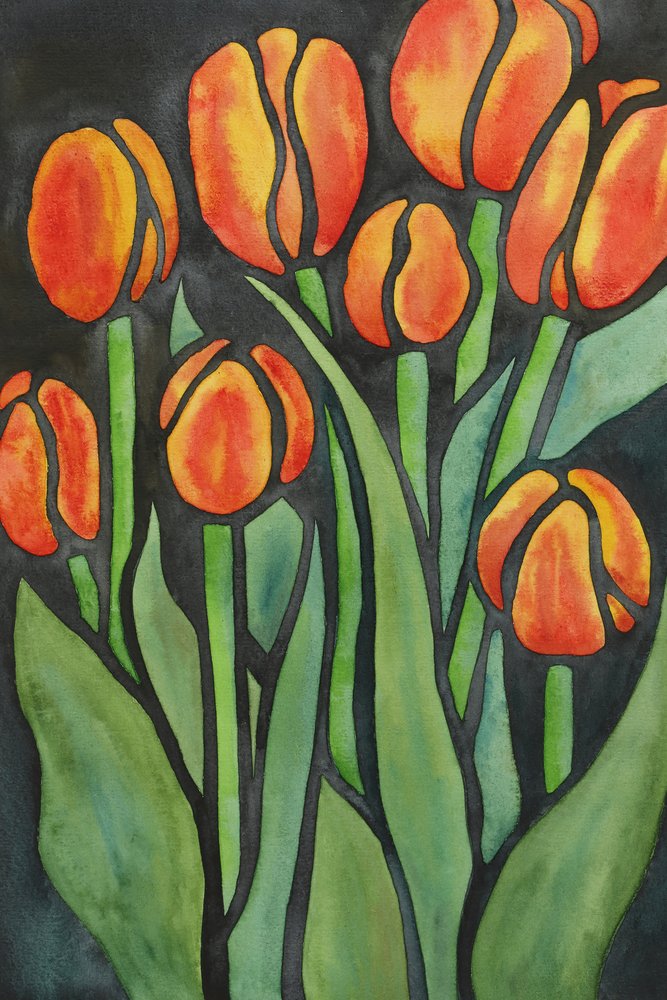 Kraftfulla orange tulpaner av Natalie Bruns