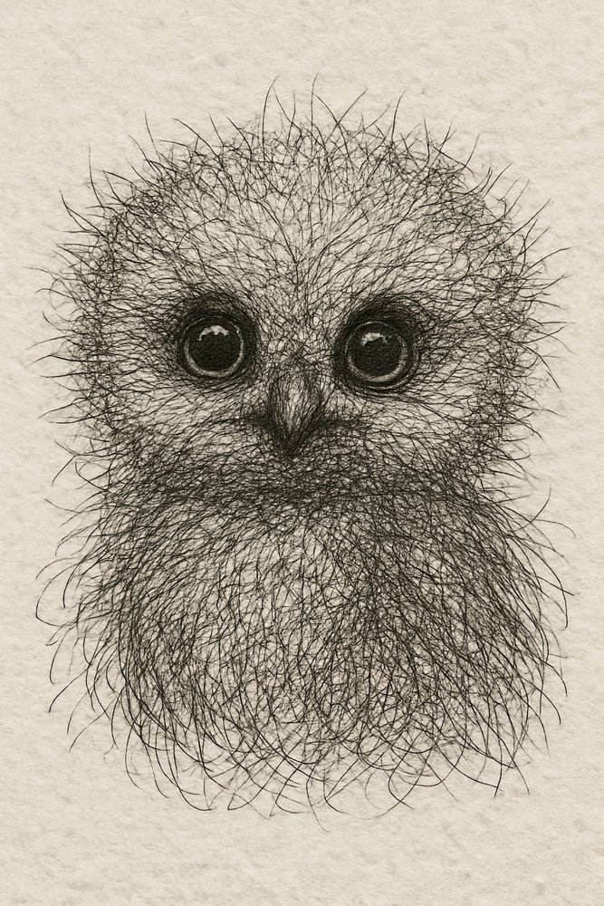 Söt, fluffig uggleunge av Natalie Bruns