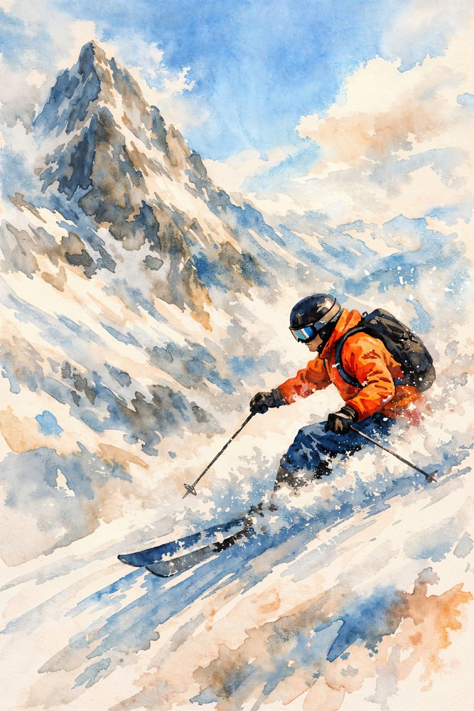Dynamisk alpinåkare av Natalie Bruns