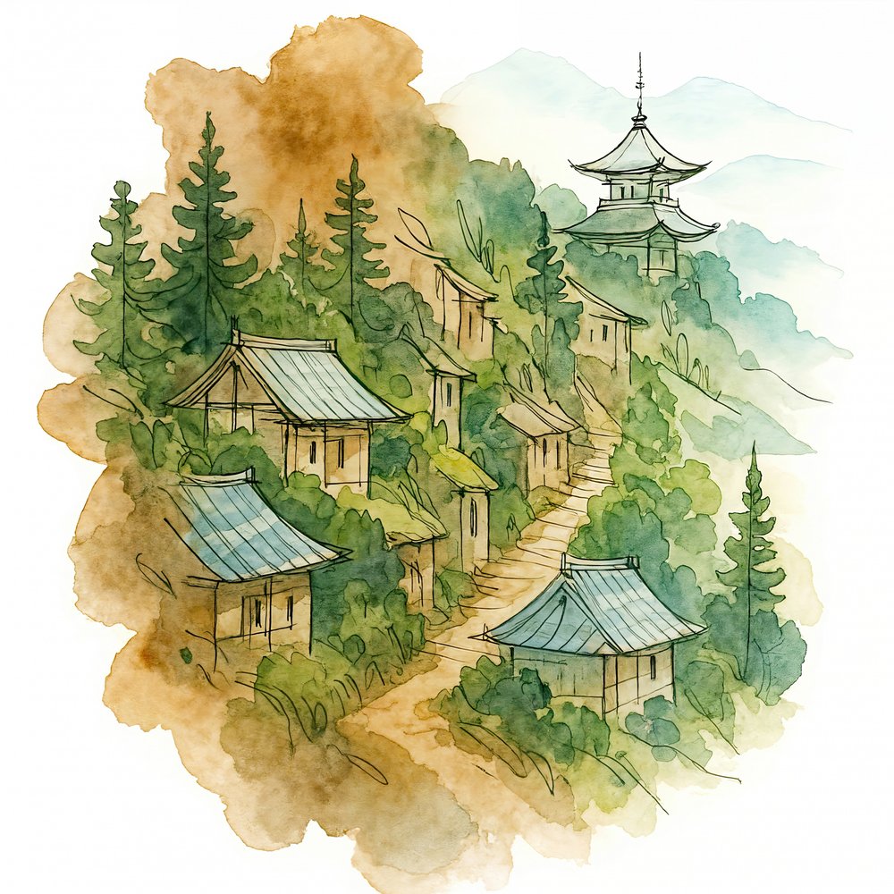 Japansk bergsby av Natalie Bruns