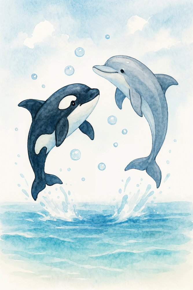 Den lekfulla delfinen Orca av Natalie Bruns