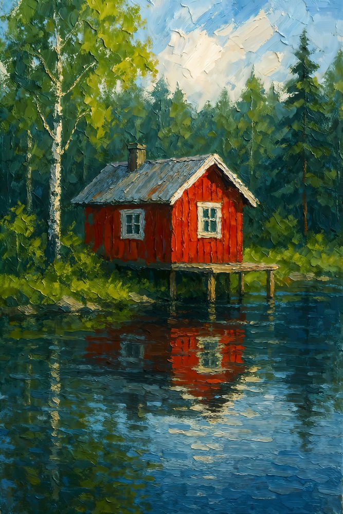 Spegelbilden i Red Cabin Lake av Natalie Bruns