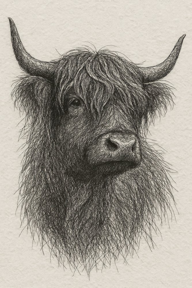 Lurvig Highland-tjur av Natalie Bruns