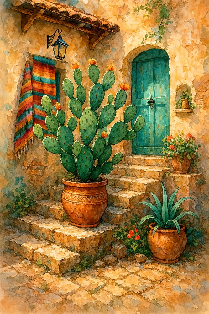 Southwest Cactus Steps av Natalie Bruns