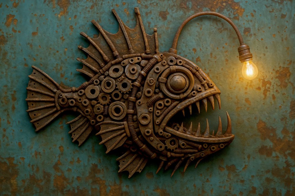 Steampunk-lampan i form av en marulk av Natalie Bruns