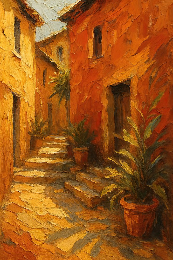 Trappan i Sunlit Village av Natalie Bruns