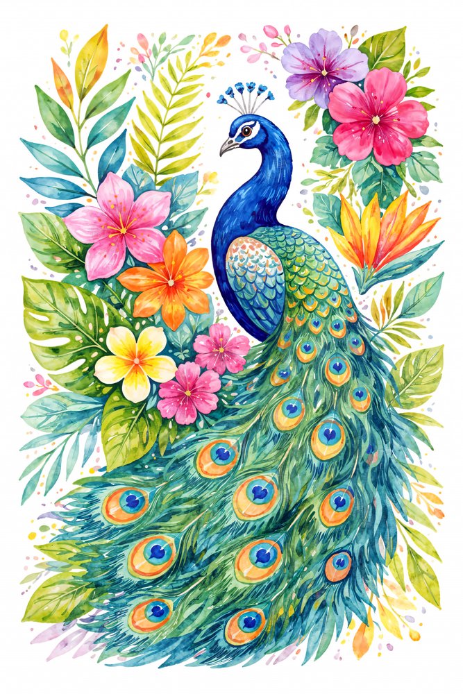 Livfull påfågelblomma av Natalie Bruns