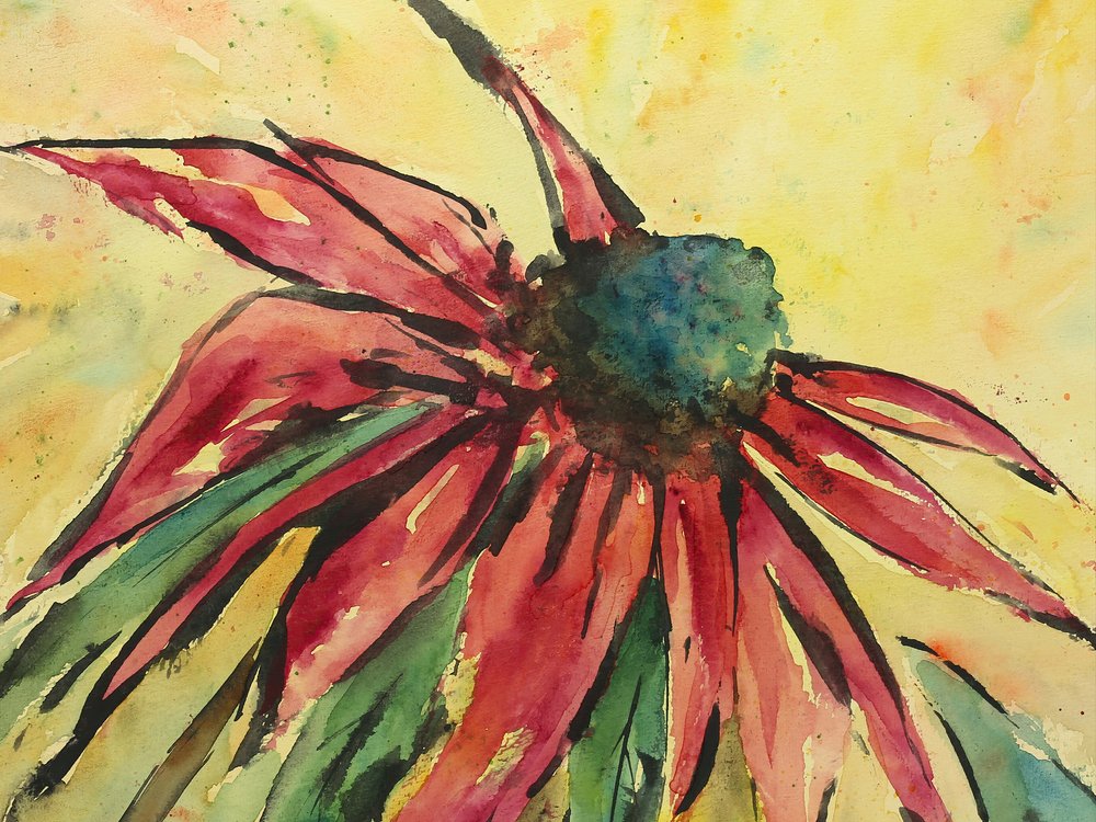 Könsblomma i livfull röd av Natalie Bruns