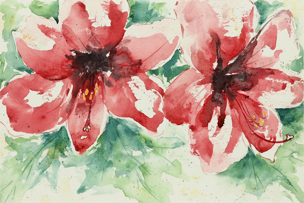 Ljusa röda blommor av Natalie Bruns