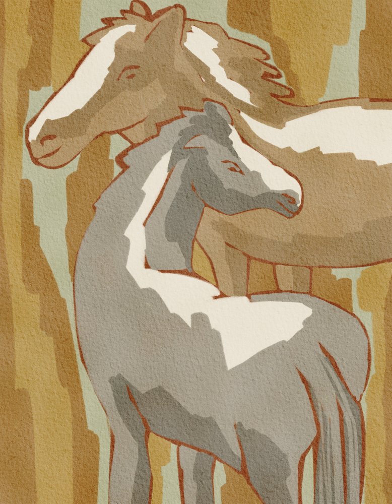 Familjen Calm Horse av Nikita Jariwala