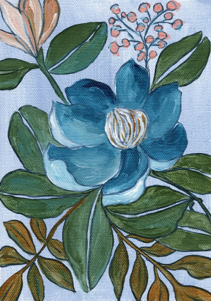 Elegant blå blomning av Nikita Jariwala