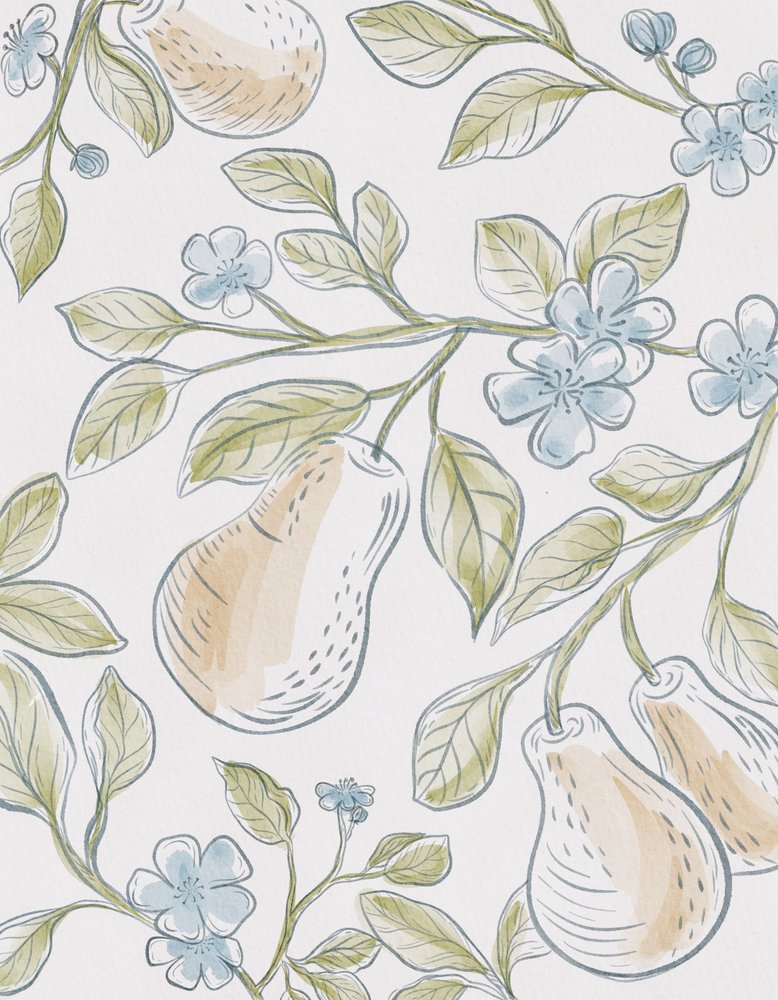 Fruktträdgårds päron och blommor av Nikita Jariwala