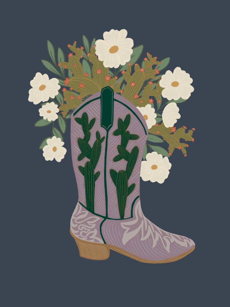 Stövlar med blommönster i västerländsk stil av Nikita Jariwala