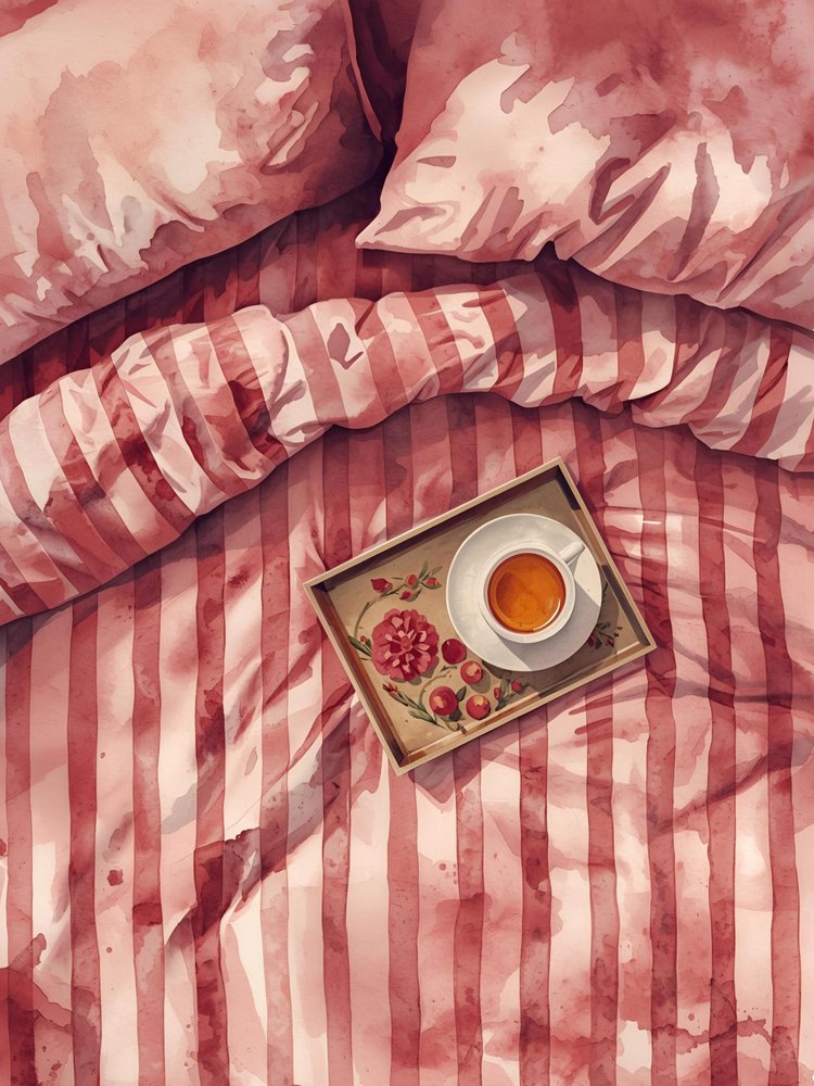 Mysig morgonte-säng av Ohkimiko