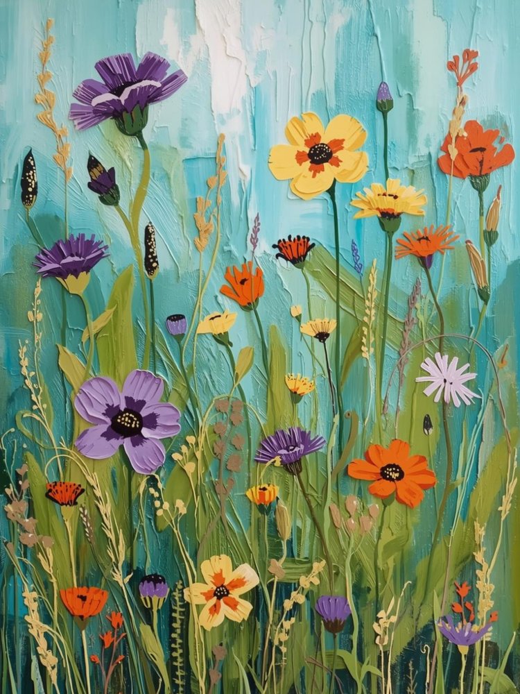 Strukturerade vildblommor av Ohkimiko