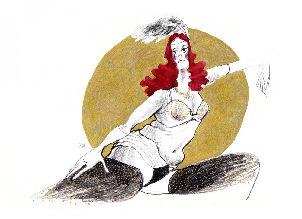 Glamorös burleskdansös av Olga Skomorokhova