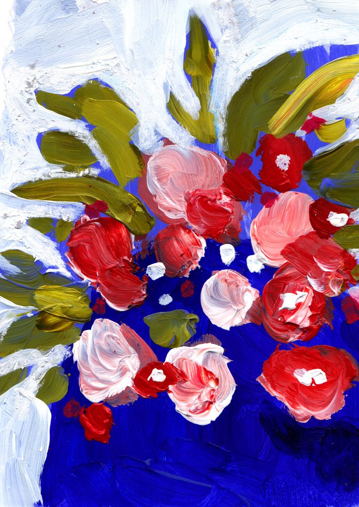 Livfulla abstrakta blommor av Olga Skomorokhova