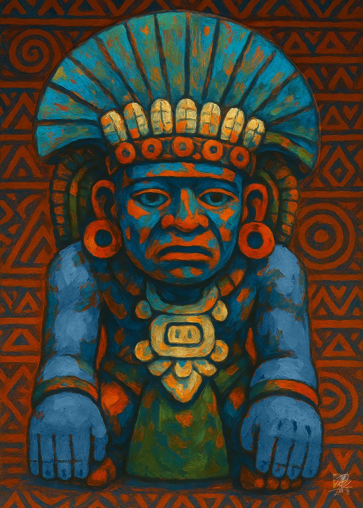 Forntida mayafigur av Osvaldo Russo