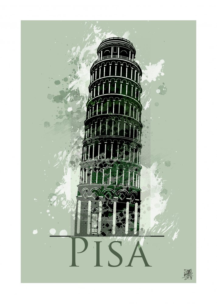 Det lutande tornet i Pisa av Osvaldo Russo