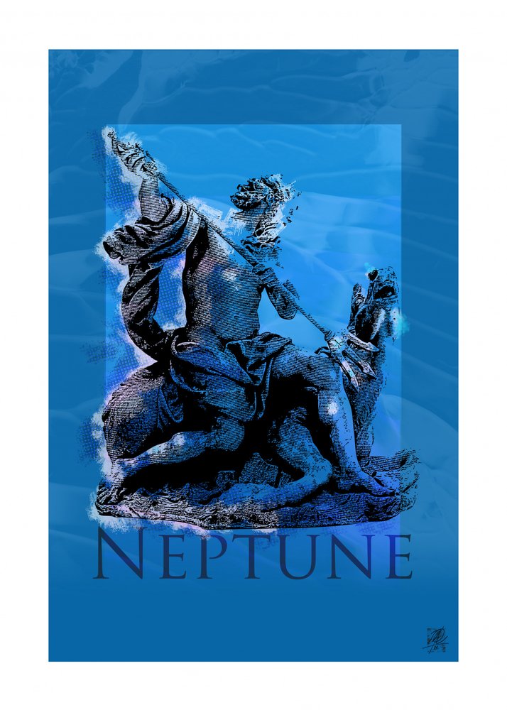 Skulptur av havsguden Neptunus av Osvaldo Russo