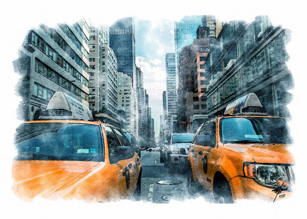 Taxibilar i New York av Osvaldo Russo