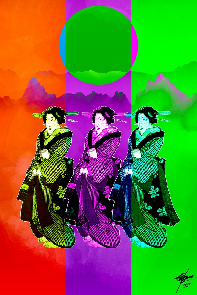 Pop Art-geishatrion av Osvaldo Russo