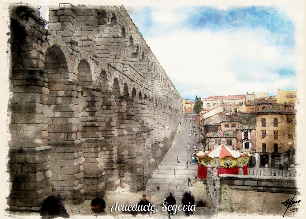 Den romerska akvedukten i Segovia av Osvaldo Russo