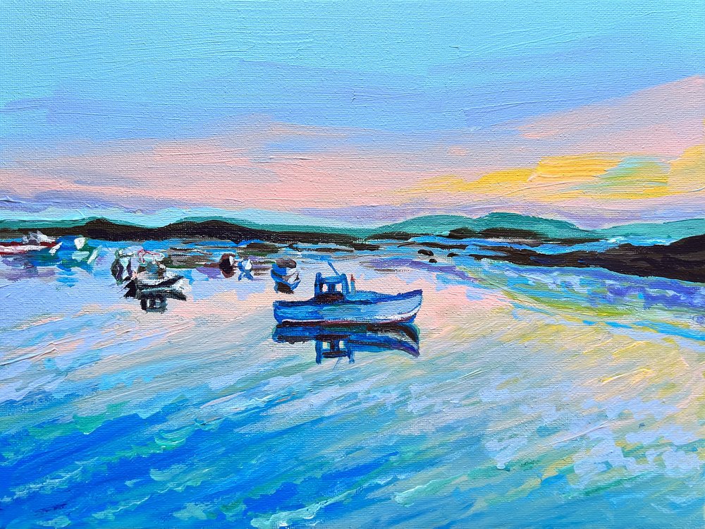 Färgglada båtar, lugnt vatten av Pauline Wegman | Key and Sea Creative