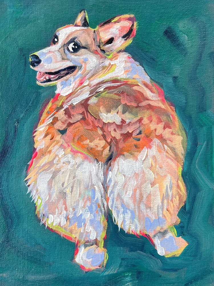 En livlig corgi av Pauline Wegman | Key and Sea Creative