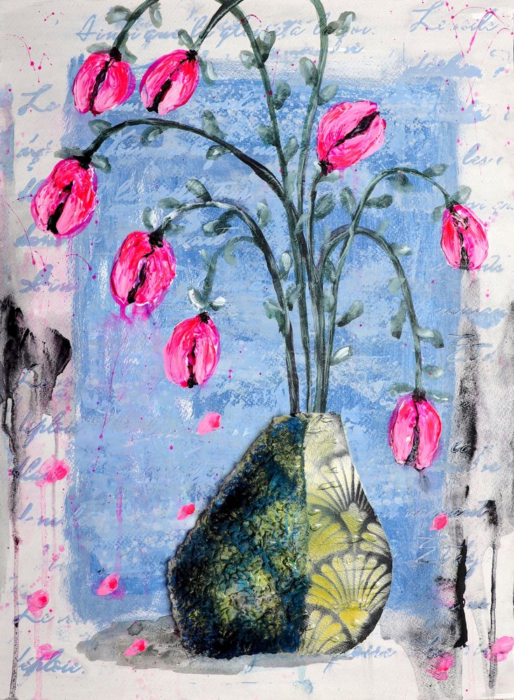 Uttrycksfulla rosa blommor av Poonam Choudhary